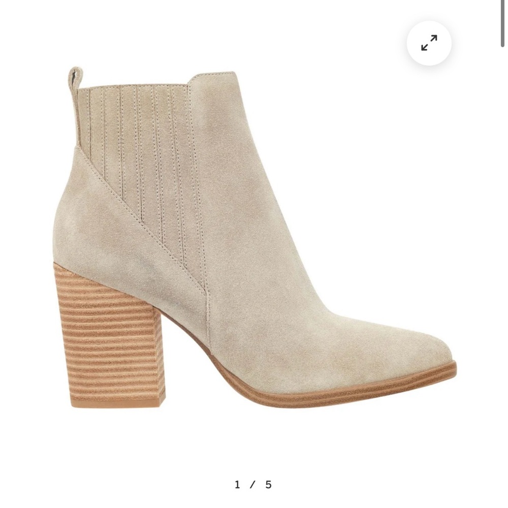 Marc Fisher Suede Beige Ankle Booties